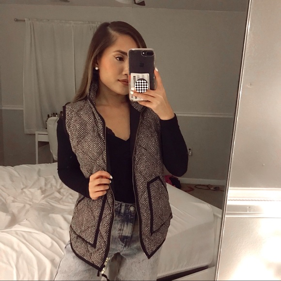 J. Crew Jackets & Blazers - J. Crew • Herringbone Quilted Vest